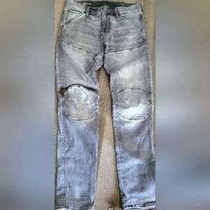 G-Star Raw 31x32 5620 KneeZip Superslim Jeans in Glacier Grey